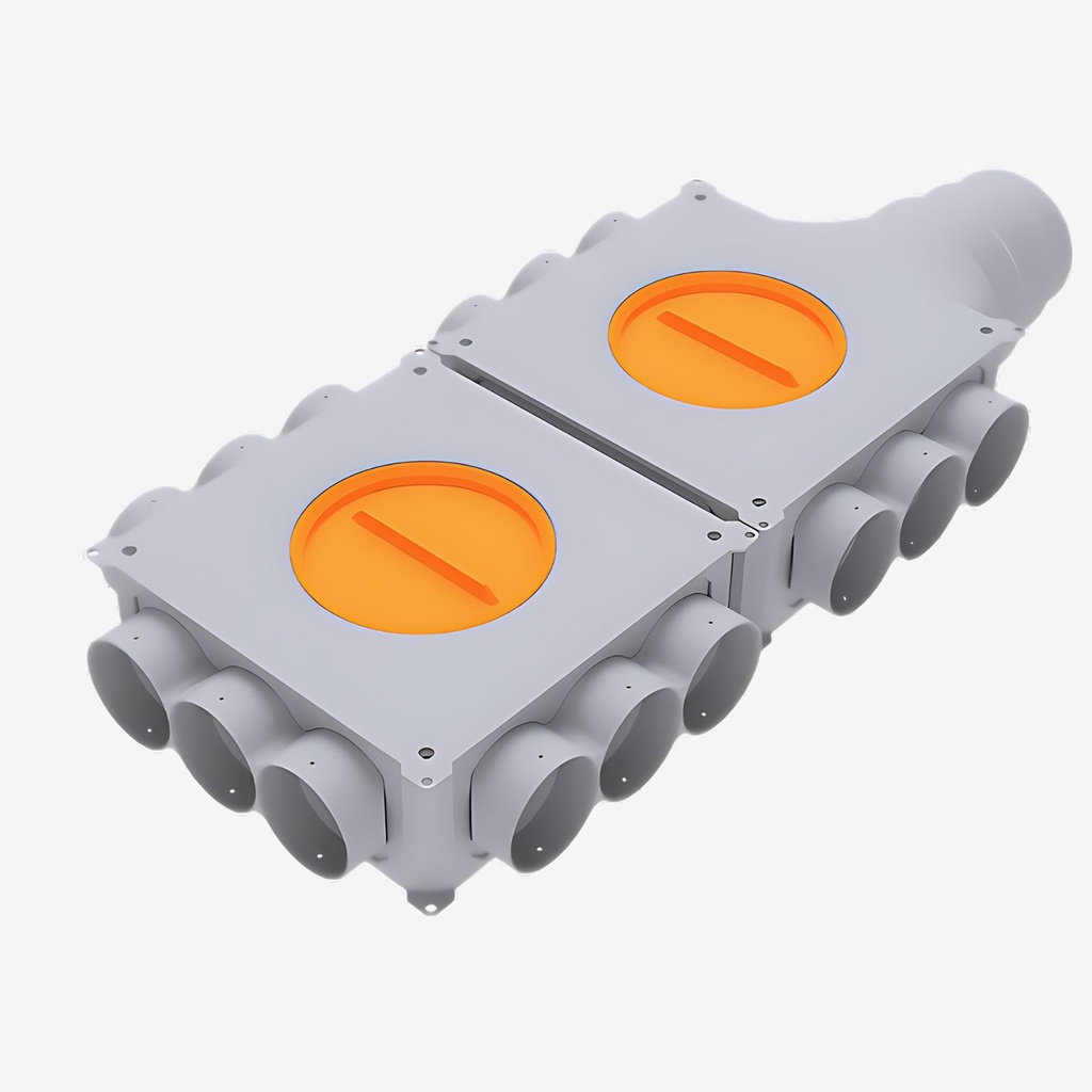 Distributor 15x75 3-sided, horizontal connection 125/160