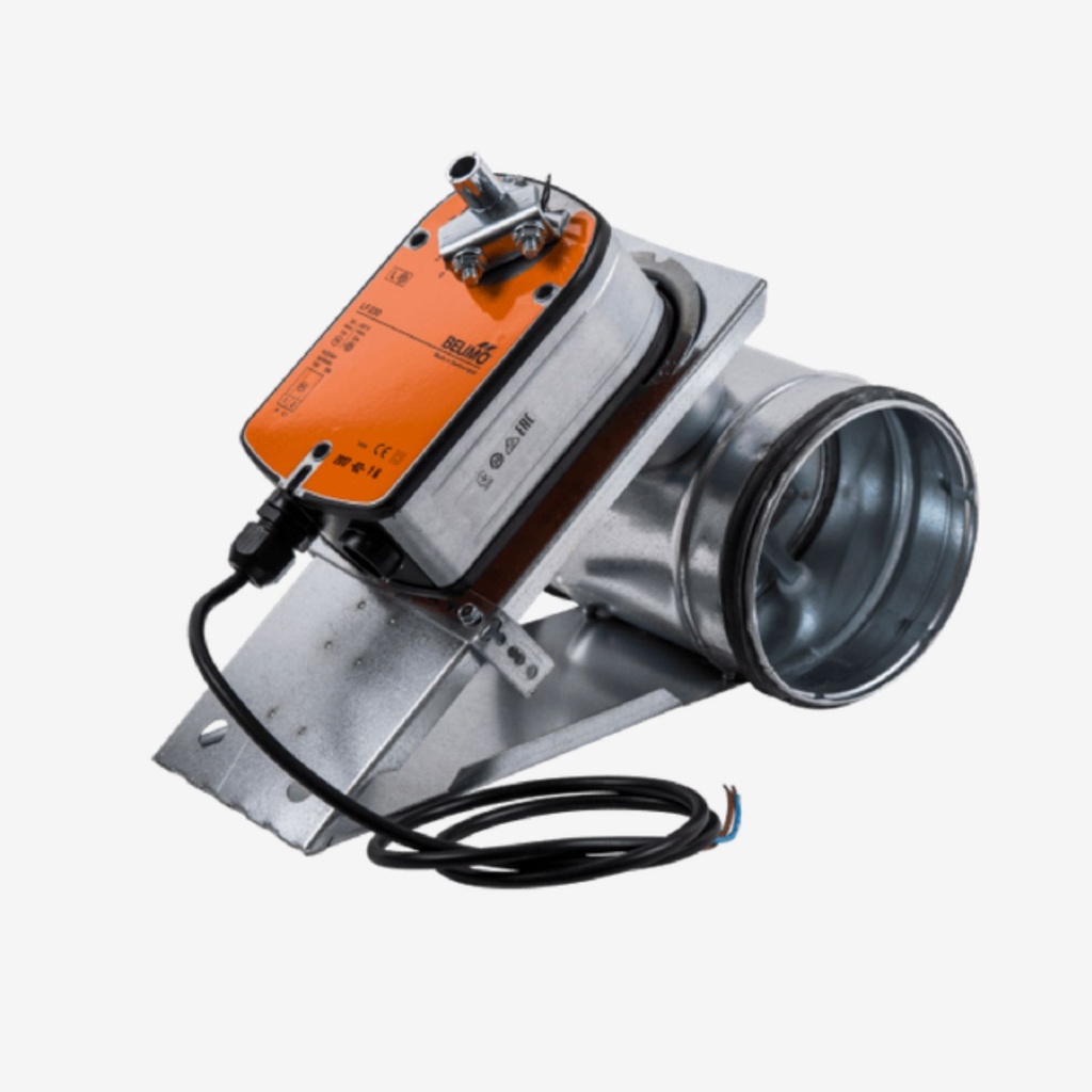 Closing air damper Ø125 w/spring
